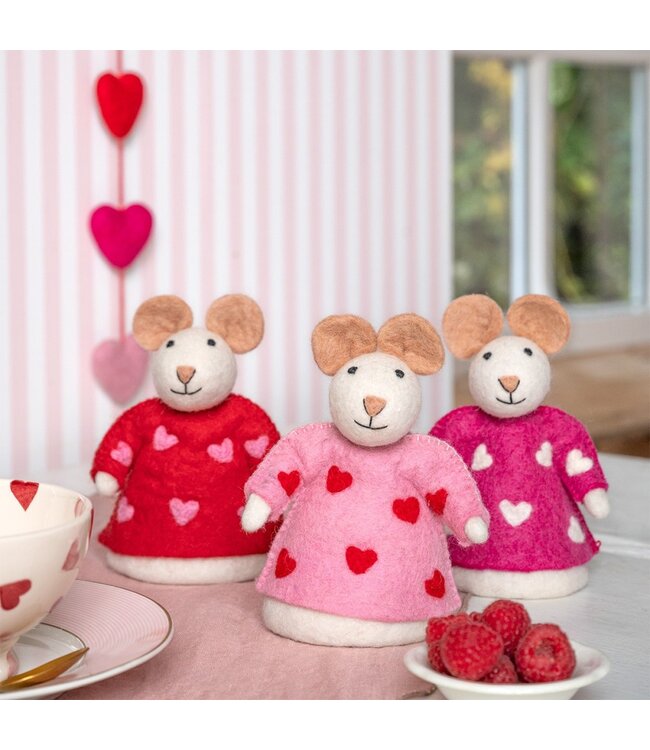 Sjaal met verhaal Sweetheart Muis Donker Roze