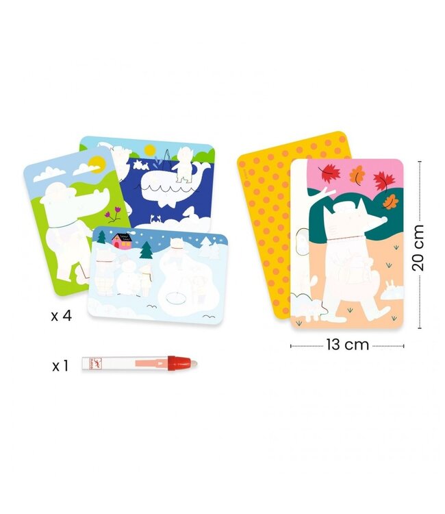 Djeco Water kleuren 4 Seizoenen