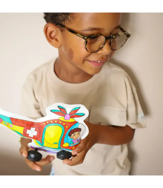 Ara Creative   Vliegtuig & Helikopter Opblaasbare Kleurplaat