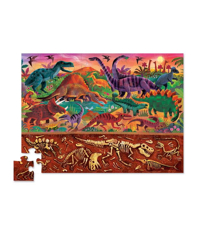 Above + Below Puzzel - Dinosaur World 48