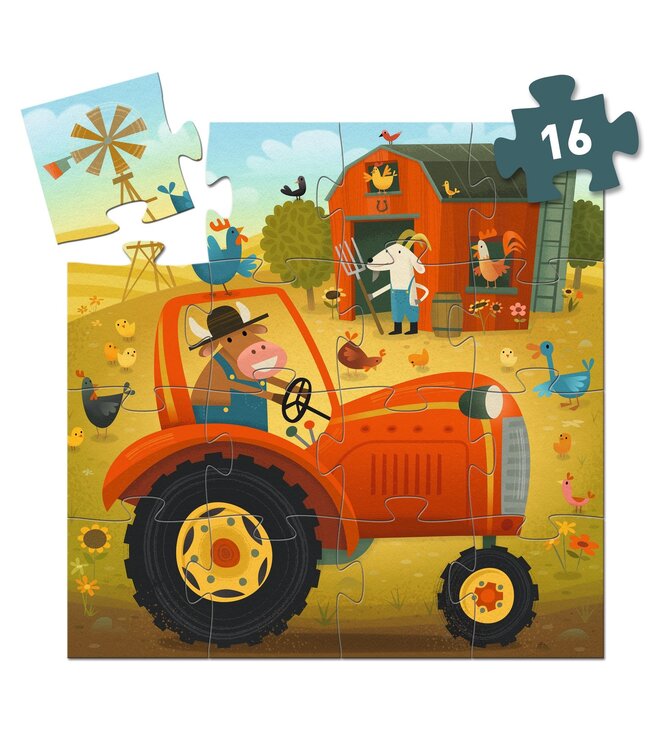 Djeco Tractor Puzzel -16