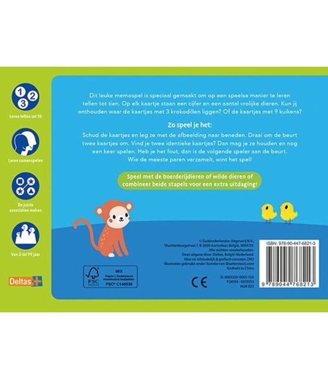 Deltas Ik leer tellen tot 10! Memo-spel