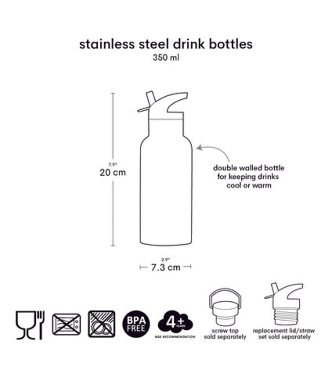 ALLC Rvs Drinkfles Aardbei