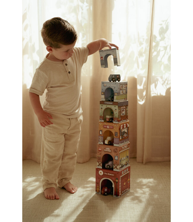 Little Dutch Stapelblokken met auto's FSC