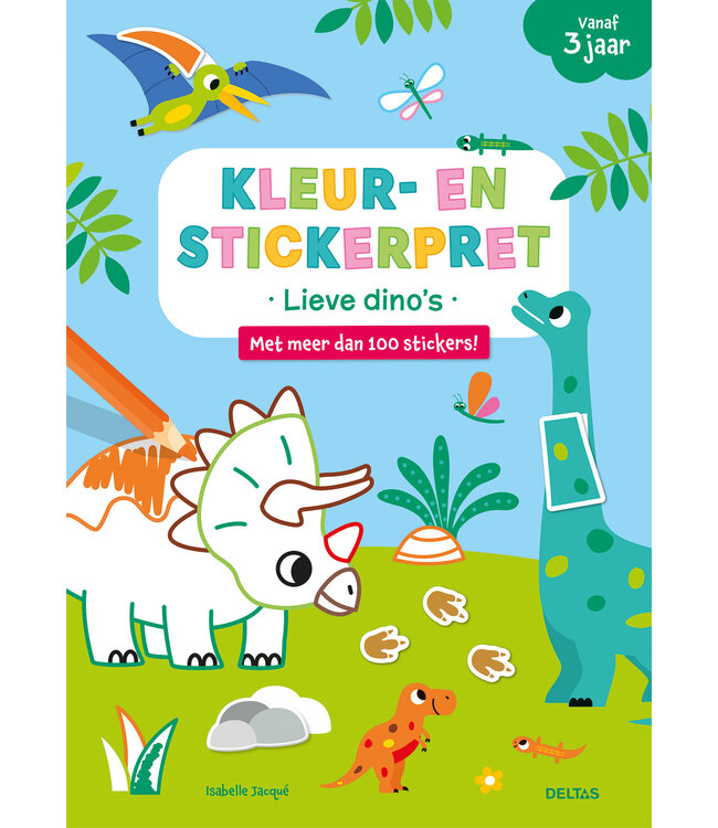 Deltas Kleur- en Stickerpret Lieve Dino's