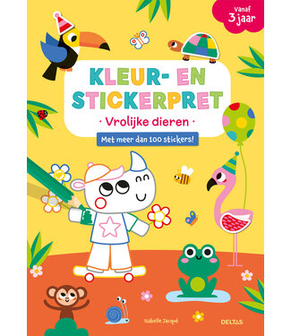Deltas Kleur- en Stickerpret Vrolijke Dieren