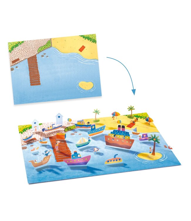 Djeco Lift Stickers Voertuigen