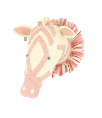 Fiona Walker Dierenkop Ruff Zebra Roze - Mini