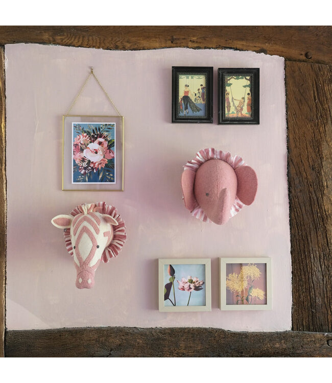 Fiona Walker Dierenkop Ruff Zebra Roze - Mini