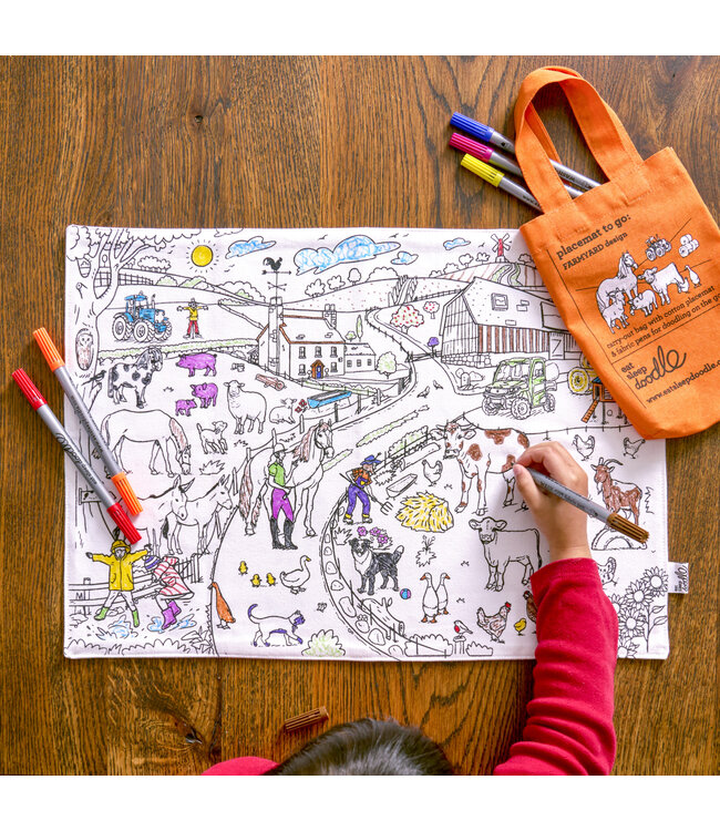 Eat Sleep Doodle Placemat Farm