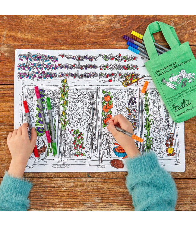 Eat Sleep Doodle Placemat Garden