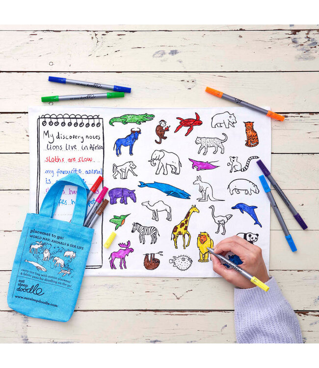 Eat Sleep Doodle Placemat World Map