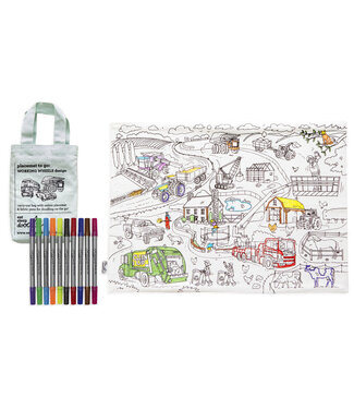 Eat Sleep Doodle Placemat Working Wheels