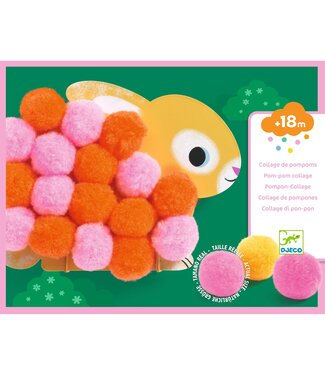 Djeco Pomponcollage - Dieren en pomponcirkels