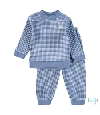 Feetje Feetje Wafelpyjama - Blue Melange