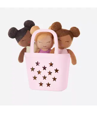 Lullababy  3 Badpoppen Mandje Roze