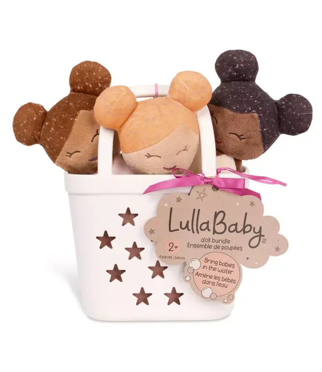 Lullababy  3 Badpoppen Mandje Wit
