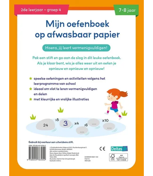 Deltas Afwasbaar Tafels Vermenigvuldigen 7-8