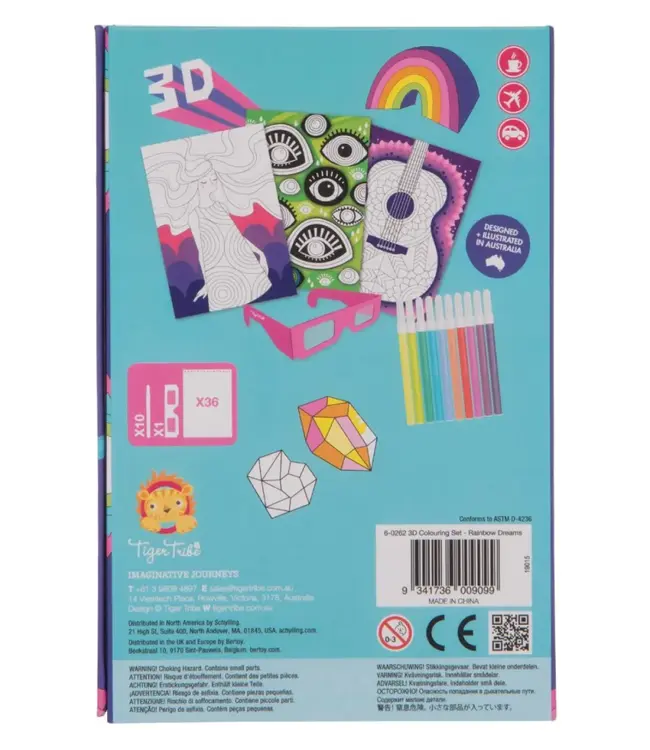 Tiger Tribe 3D Colouring set Rainbow Dreams