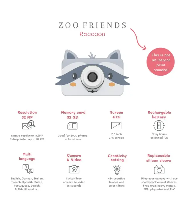 The Zoofamily Kindercamera - Racoon