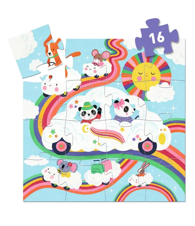 Djeco Puzzel Wolkenauto 16