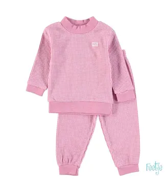 Feetje Feetje Wafelpyjama - Pink Melange