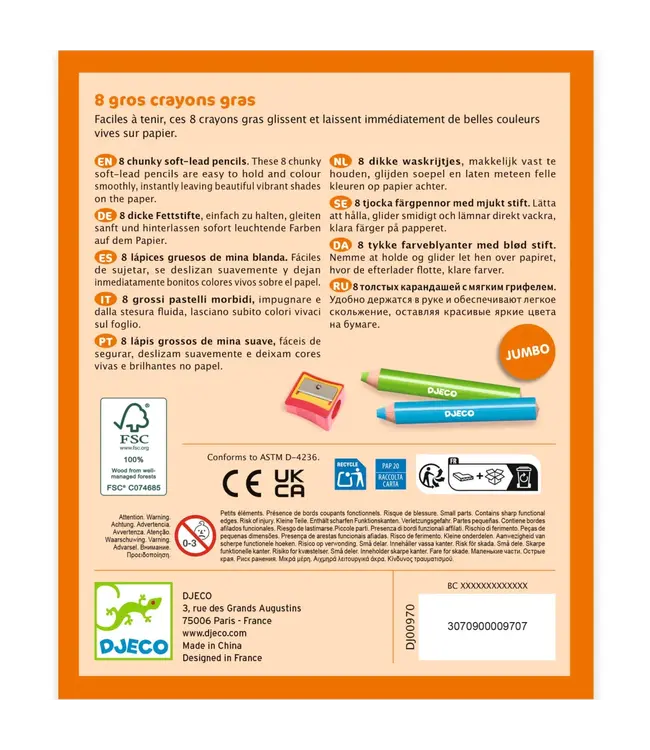 Djeco 8 Chuncky Crayons