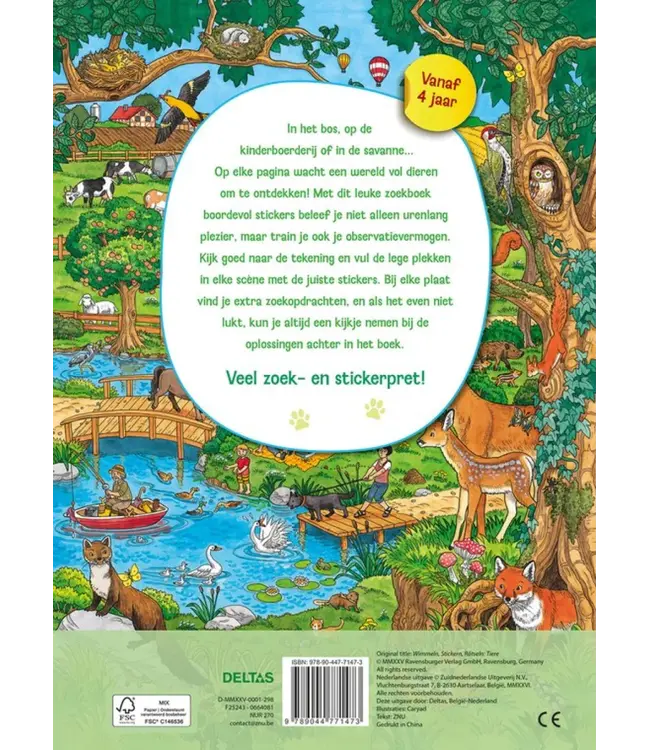 Deltas Mijn Leuke Zoekboek met Stickers Dieren