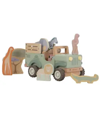 Little Dutch Houten Safari auto met dieren - Safari Friends