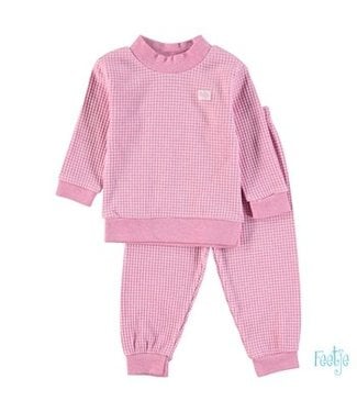 Feetje Wafel pyjama roze melange