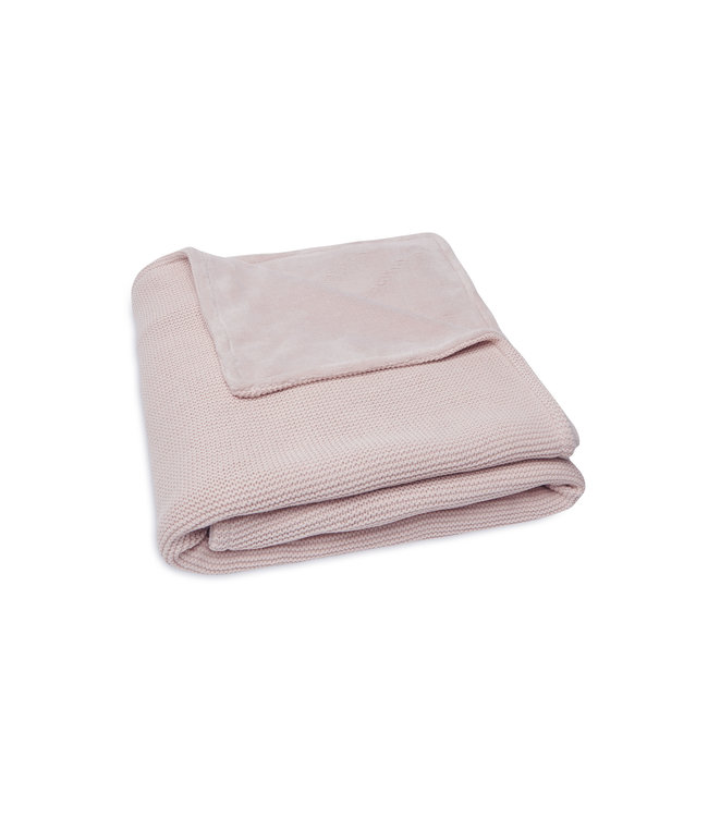 sociaal Toepassing Diplomaat Deken ledikant basic knit pale Pink /fleece 100x150 - Zwanger&Co