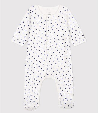 Petit Bateau Bodyjama   Maar/mu wit met hartjes blue