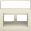 Niko 100-65400 centraalplaat 2-voudig tbv RJ draagring schuin met tekstveld cream