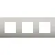 Niko 150-76700 afdekraam 3-voudig Pure stainless steel on anthracite