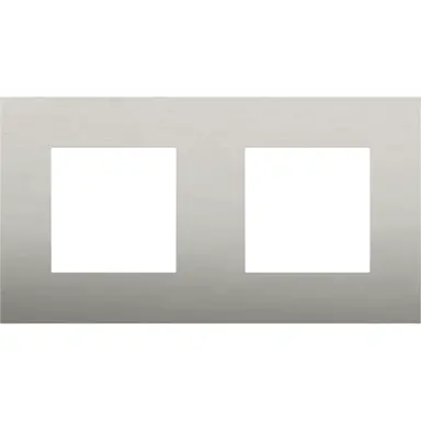 Niko 150-76800 afdekraam 2-voudig Pure stainless steel on anthracite