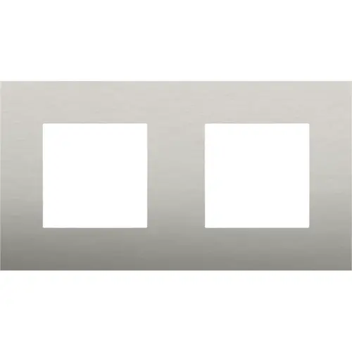 Niko 150-76800 afdekraam 2-voudig Pure stainless steel on anthracite
