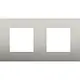 Niko 150-76800 afdekraam 2-voudig Pure stainless steel on anthracite