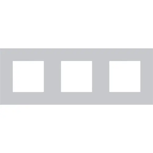 Niko 155-76700 afdekraam 3-voudig Pure alu grey brushed