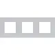 Niko 155-76700 afdekraam 3-voudig Pure alu grey brushed