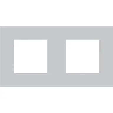 Niko 155-76800 afdekraam 2-voudig Pure alu grey brushed