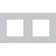 Niko 155-76800 afdekraam 2-voudig Pure alu grey brushed
