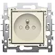 Niko 100-66600 wandcontactdoos met penaarde kindveilig Belgie met afdekking cream