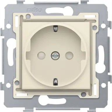 Niko 100-66915 wandcontactdoos randaarde met afdekking cream