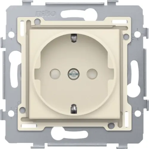 Niko 100-66915 wandcontactdoos randaarde met afdekking cream