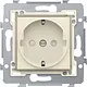 Niko 100-66915 wandcontactdoos randaarde met afdekking cream