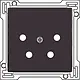 Niko 124-69010 centraalplaat telefoon 4-polig dark brown coated