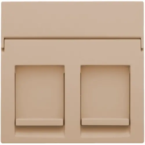 Niko 157-65200 centraalplaat 2-voudig vlak tbv RJ draagring champagne coated