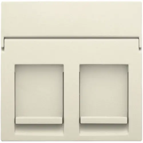 Niko 100-65200 centraalplaat 2-voudig tbv RJ draagring cream