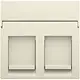 Niko 100-65200 centraalplaat 2-voudig tbv RJ draagring cream