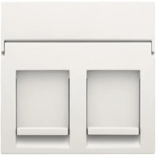 Niko 101-65200 centraalplaat 2-voudig vlak tbv RJ draagring white